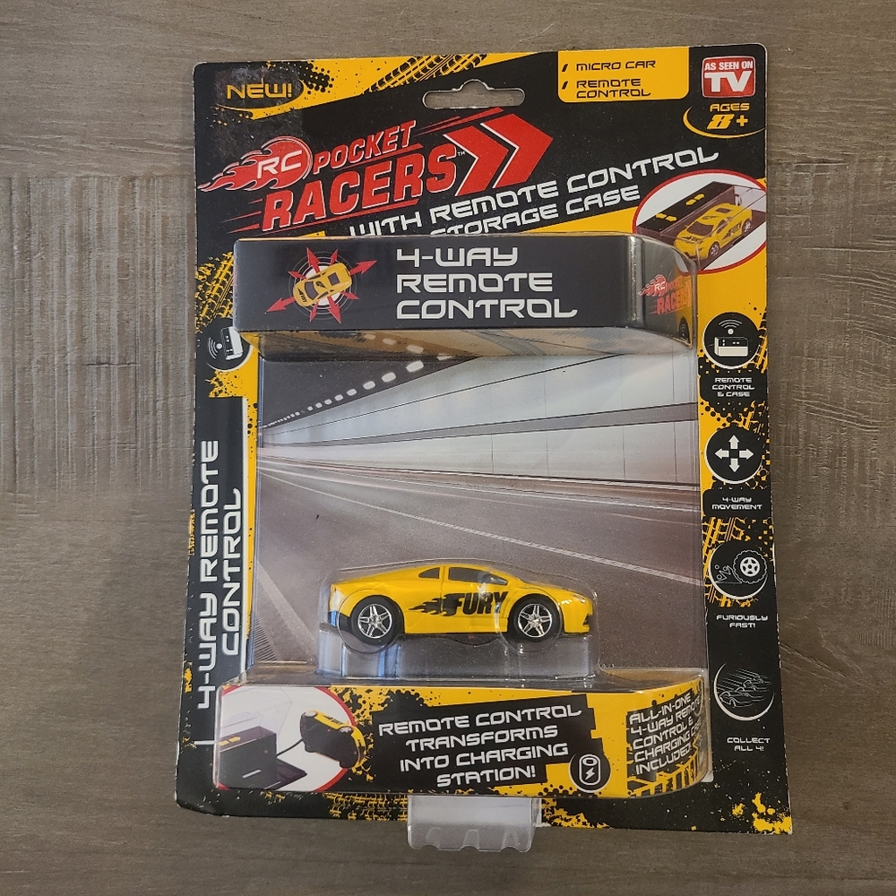 RC Pocket Racers Remote Control Car - Yellow Fury
